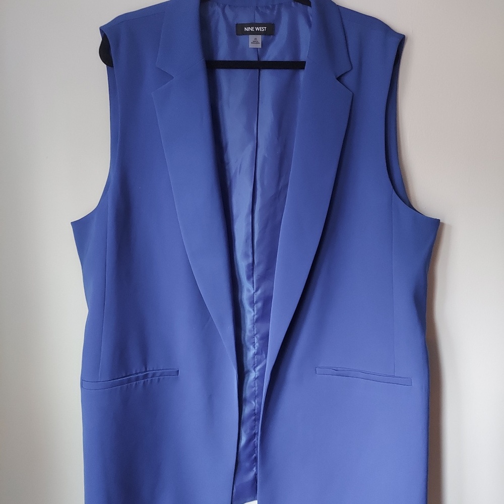 Nine West Plus Sleeveless Blazer 2X